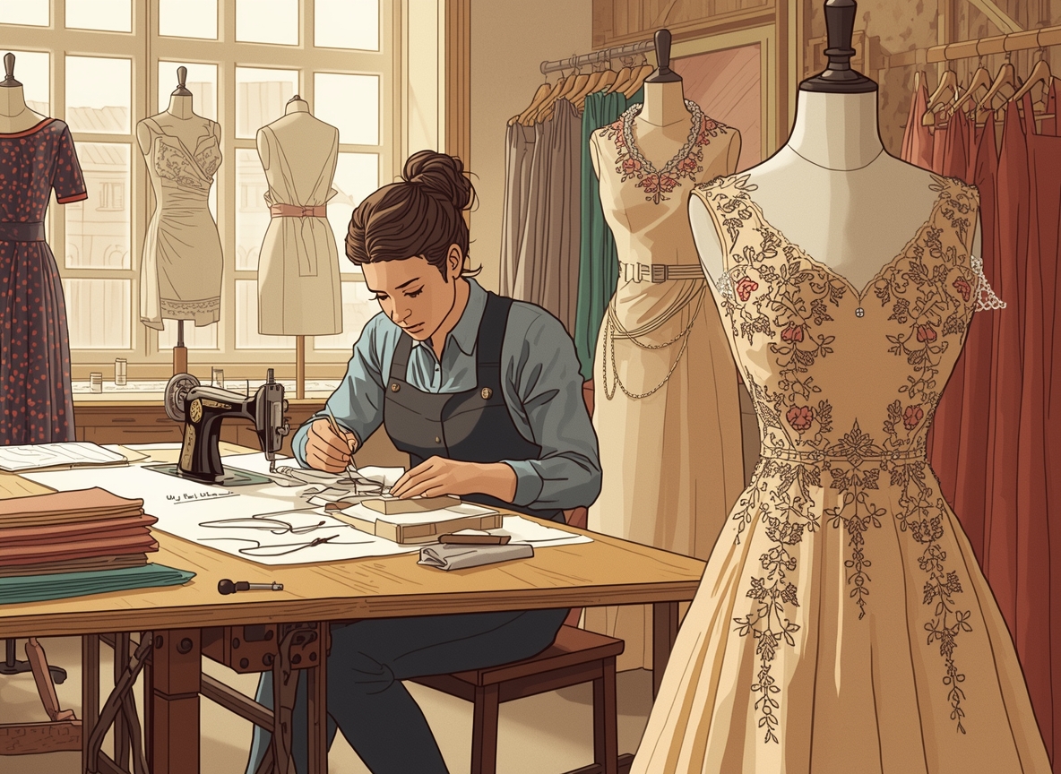 Skrädderiprocess från design till färdigt plagg